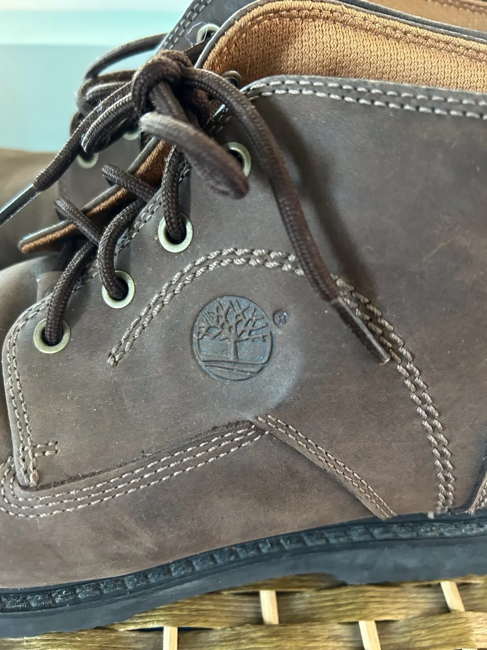 Timberland Men's Dark Brown Nubuck Leather Chukka Boots Lace Up Men’s 11.5 Water